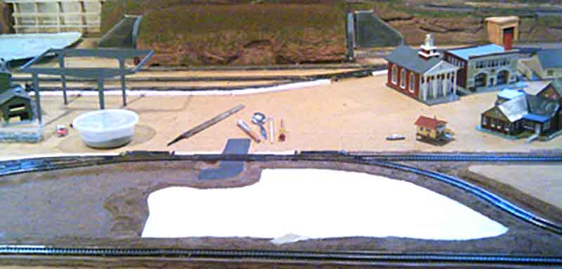 model railway lake