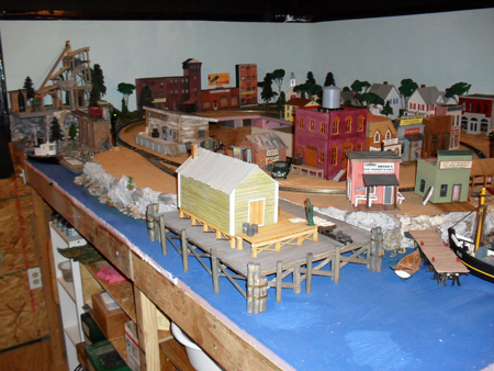 model railroad securing structures waterfront