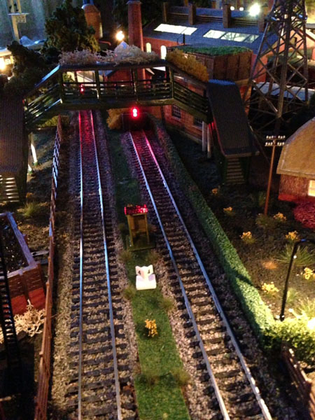 model railway night scene