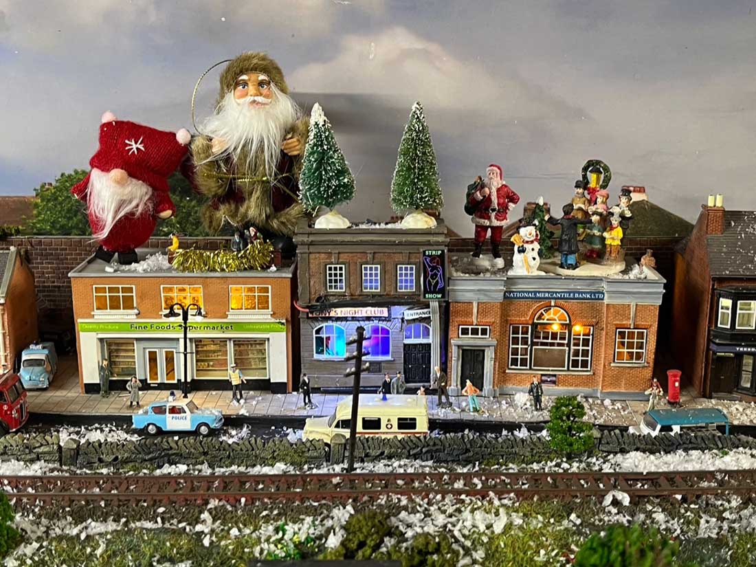 model railroad Christmas decorations