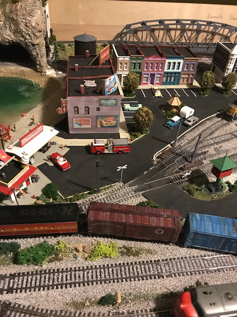 4x8 HO train layout fire station