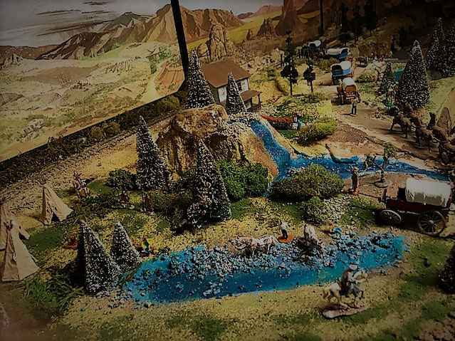 old west town layout pond