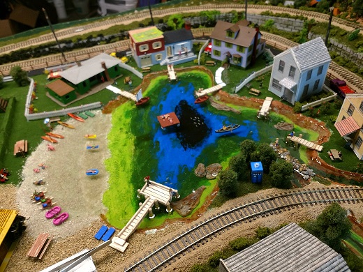 model railroad lake