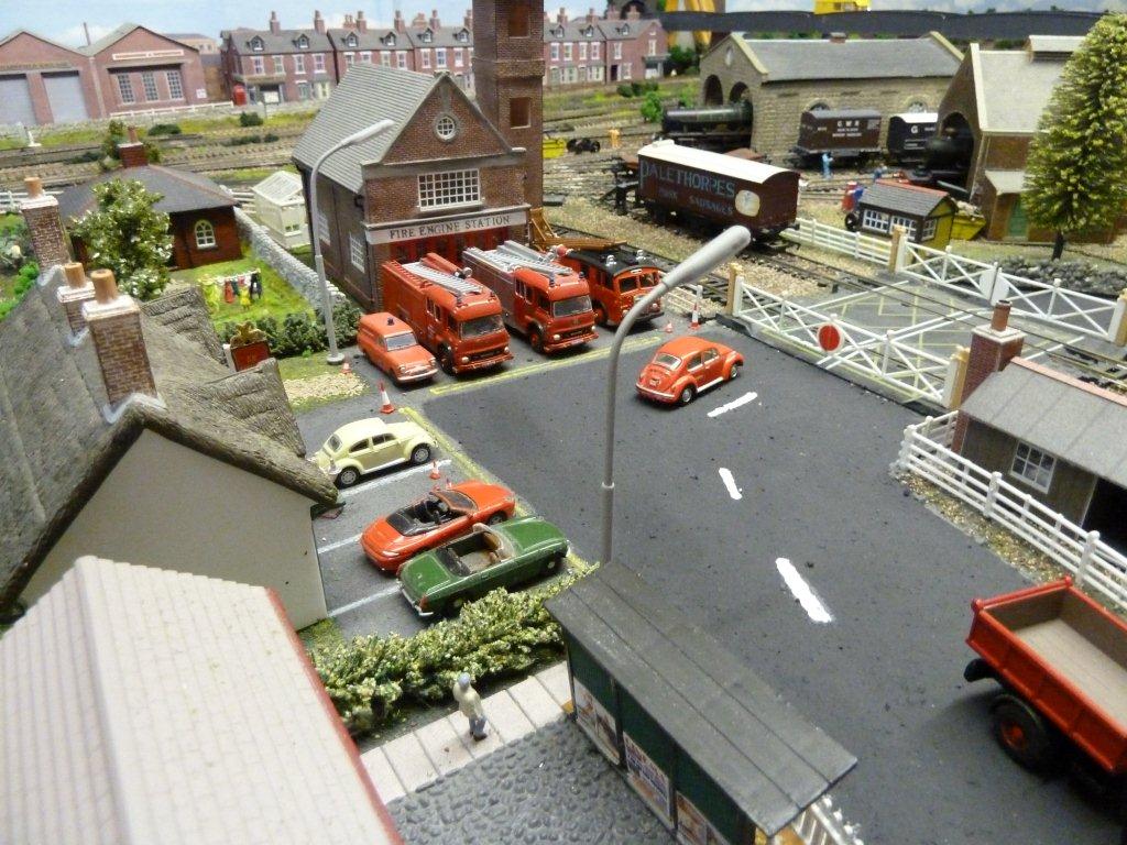 model train fire station