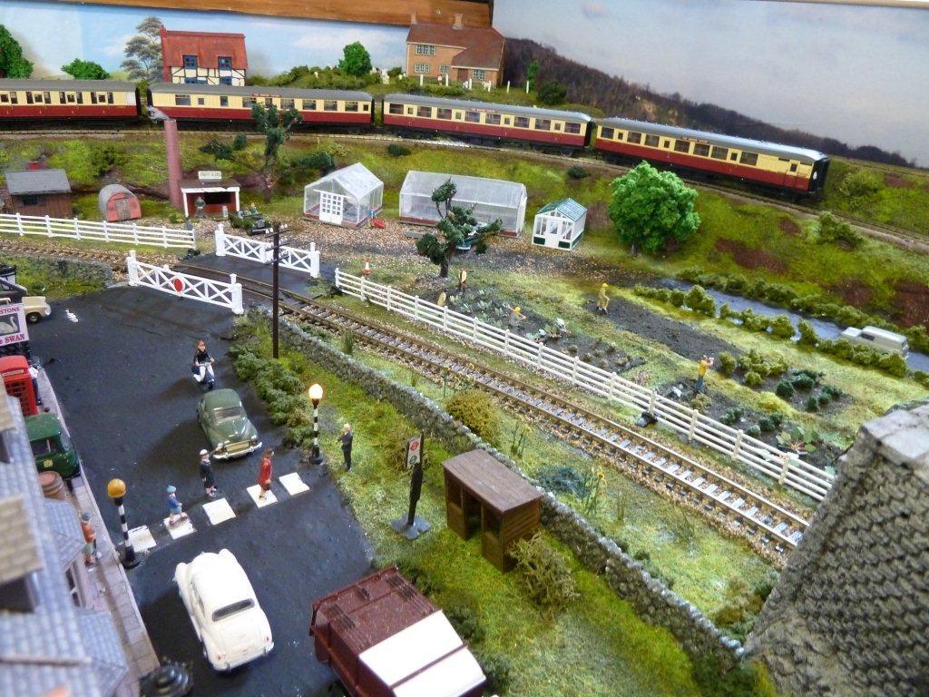 model train village scene