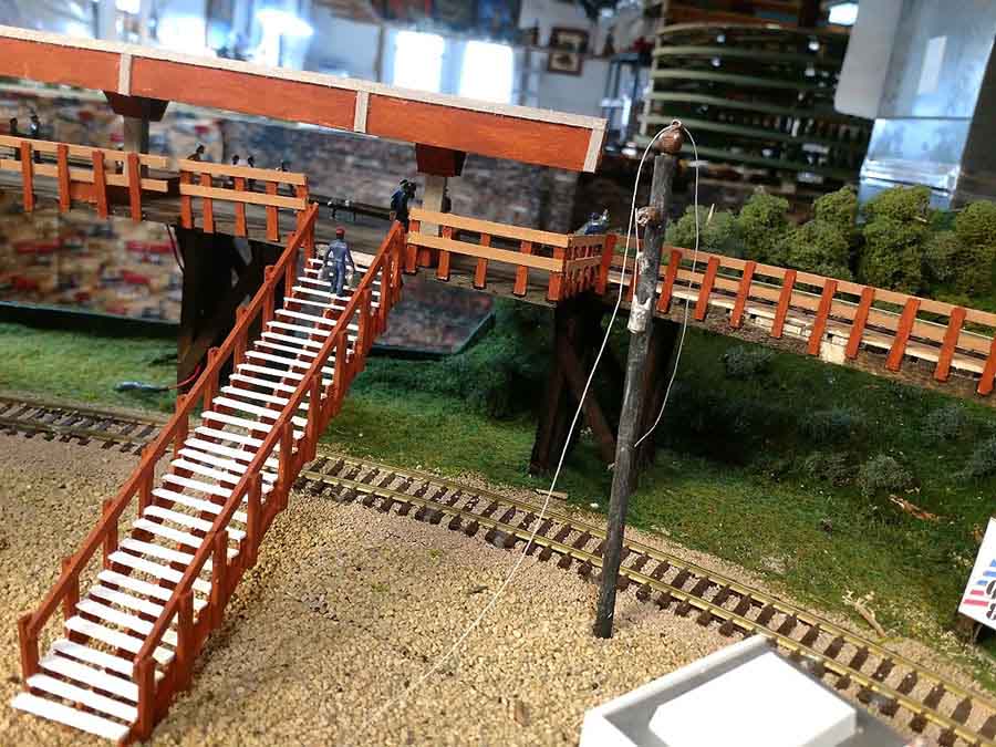 model railroad passenger bridge
