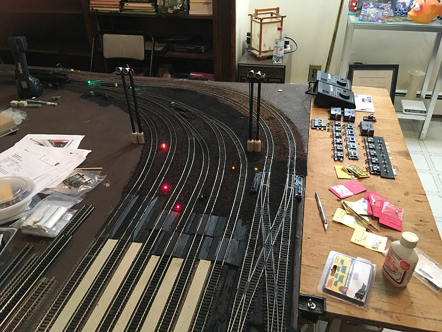 Hand laying HO scale track sidings