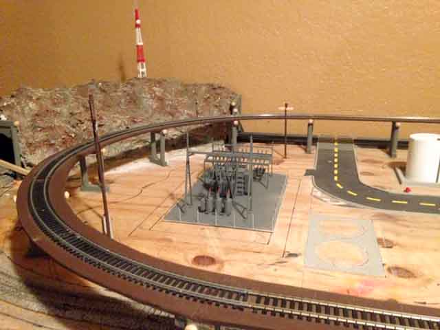 model train track curve by substation