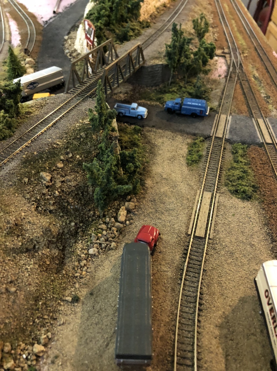 N scale model train scenery