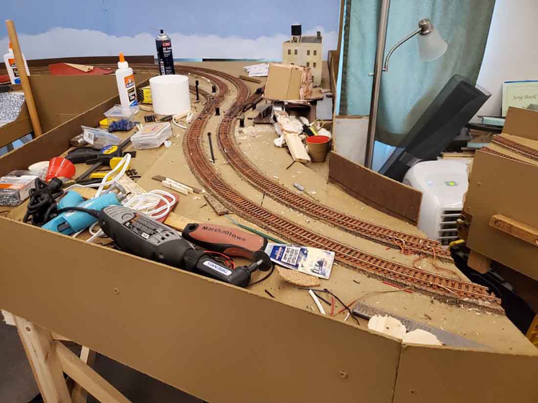 HO scale track being laid