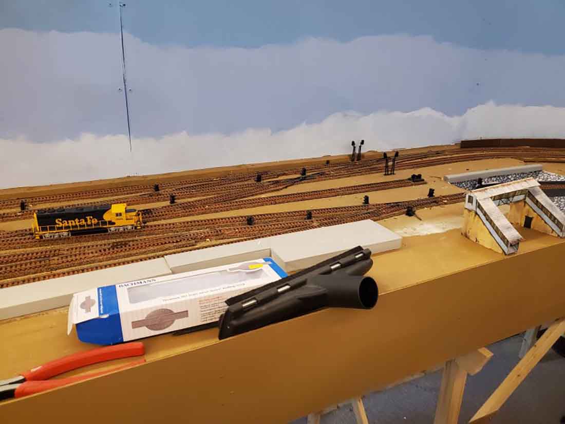 HO scale laying track