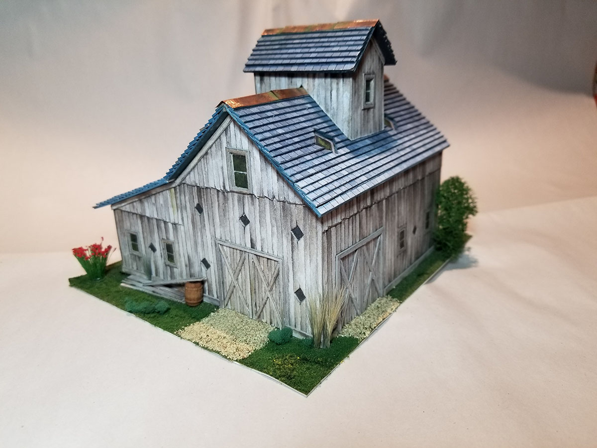 Model train printable buildings HO scale barn