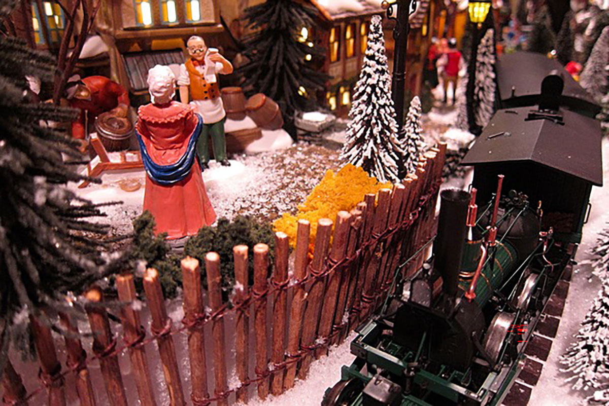 model train Christmas village
