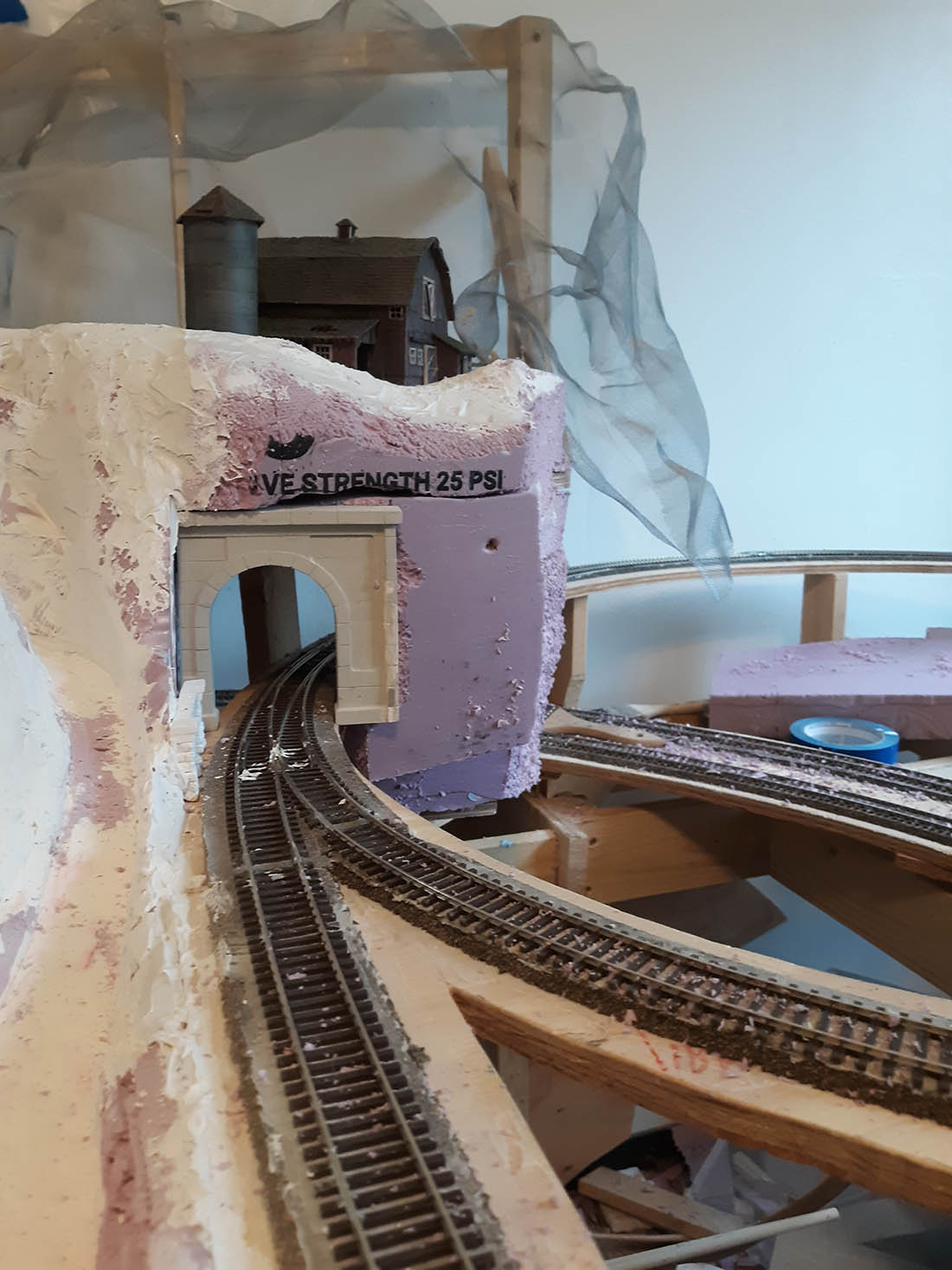 model train track foam mountain