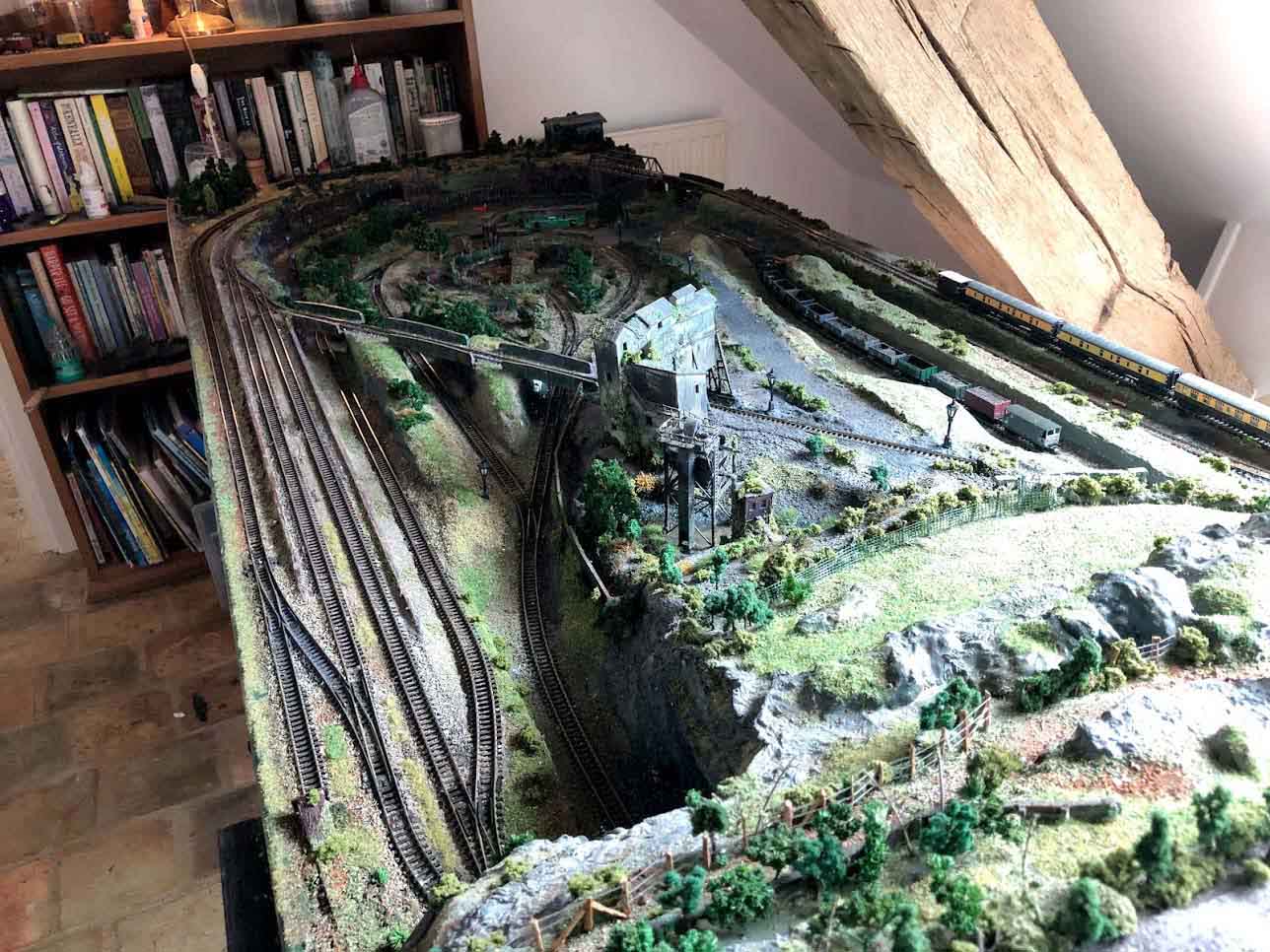 model railway overhead view