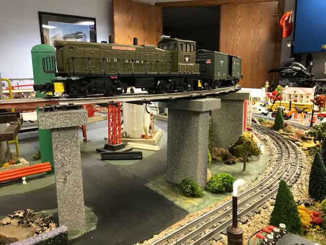 model train army loco with freight