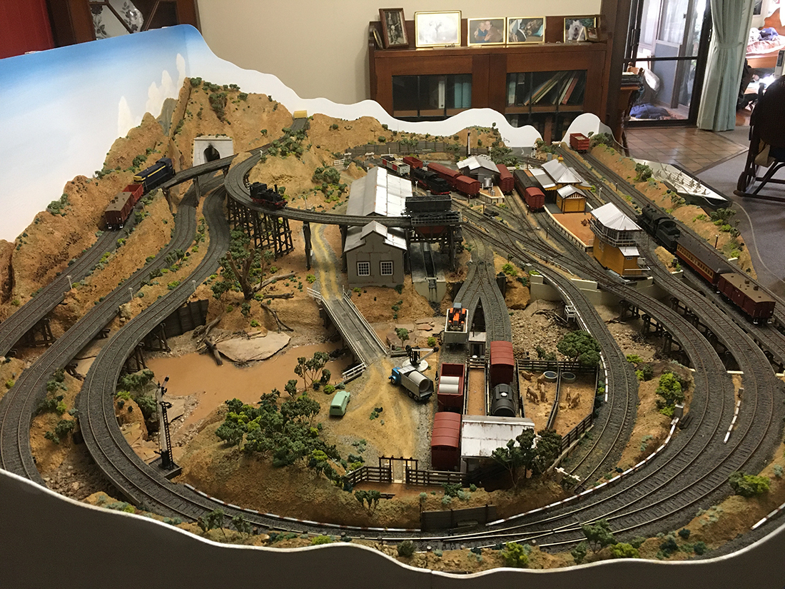 model railroad overhead view
