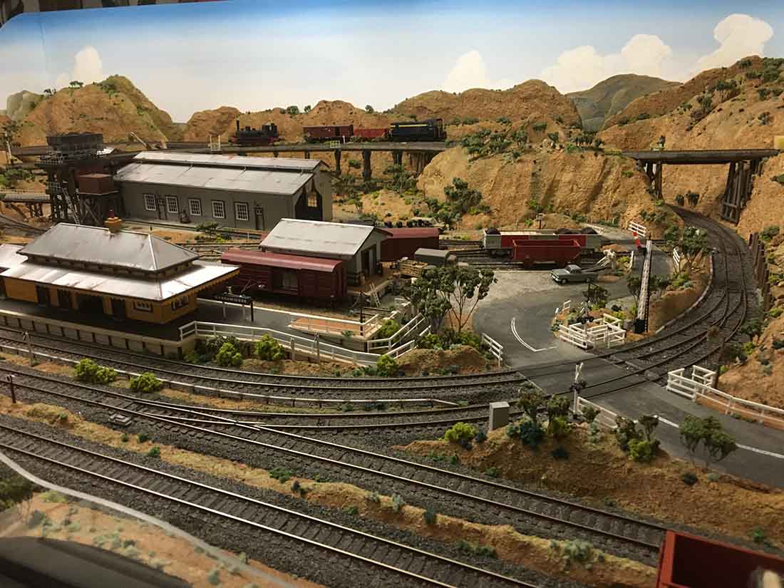 model train with backdrop