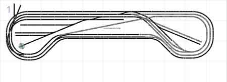 N scale folded dogbone track plan