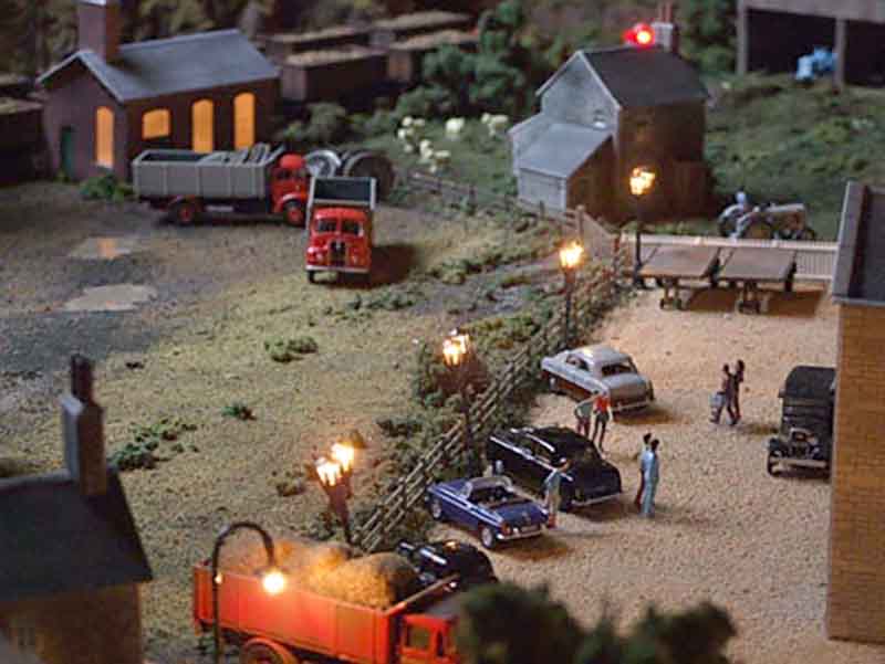 model railway with cars