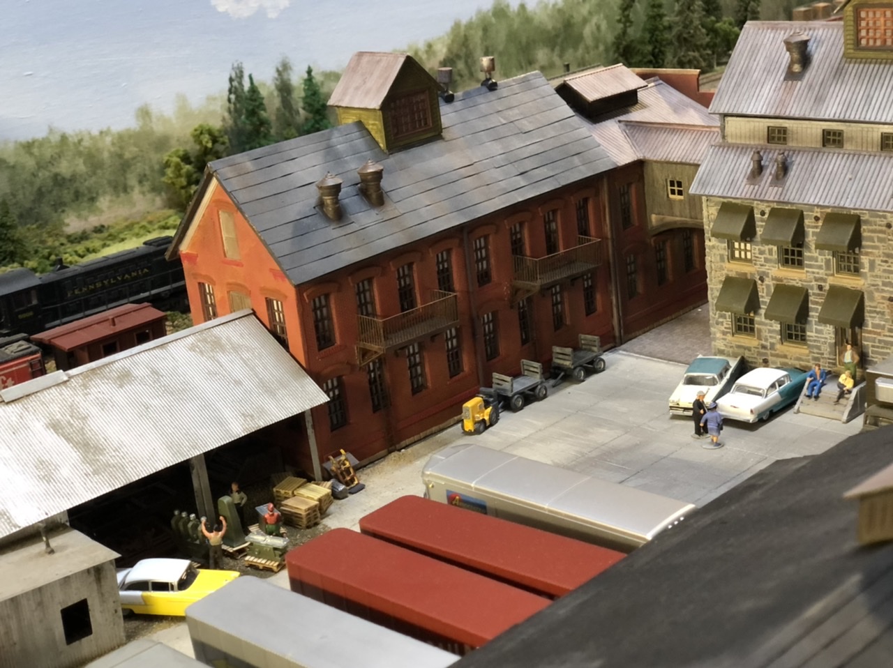 model train industrial yard