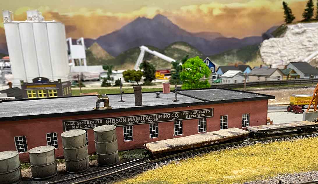 freight yard with backdrop