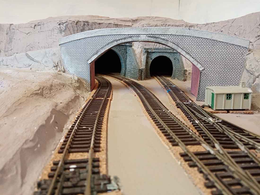 making model railway tunnels in shed