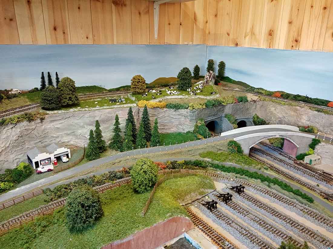 model railway sidings train layout shed