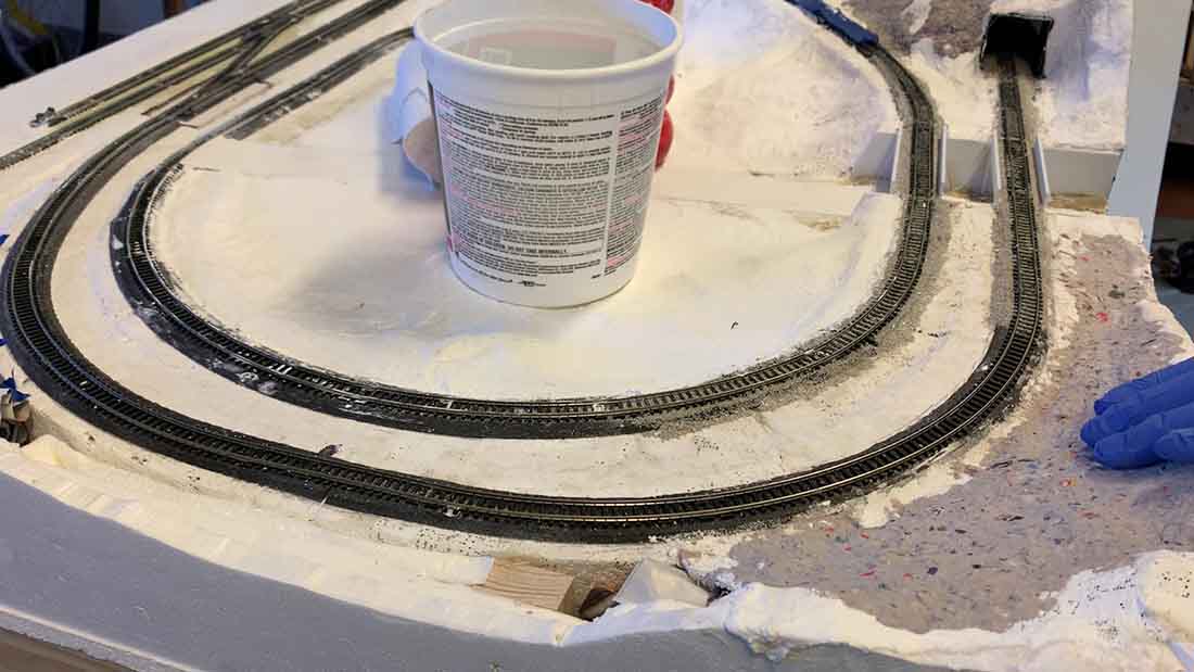 model train paper mache