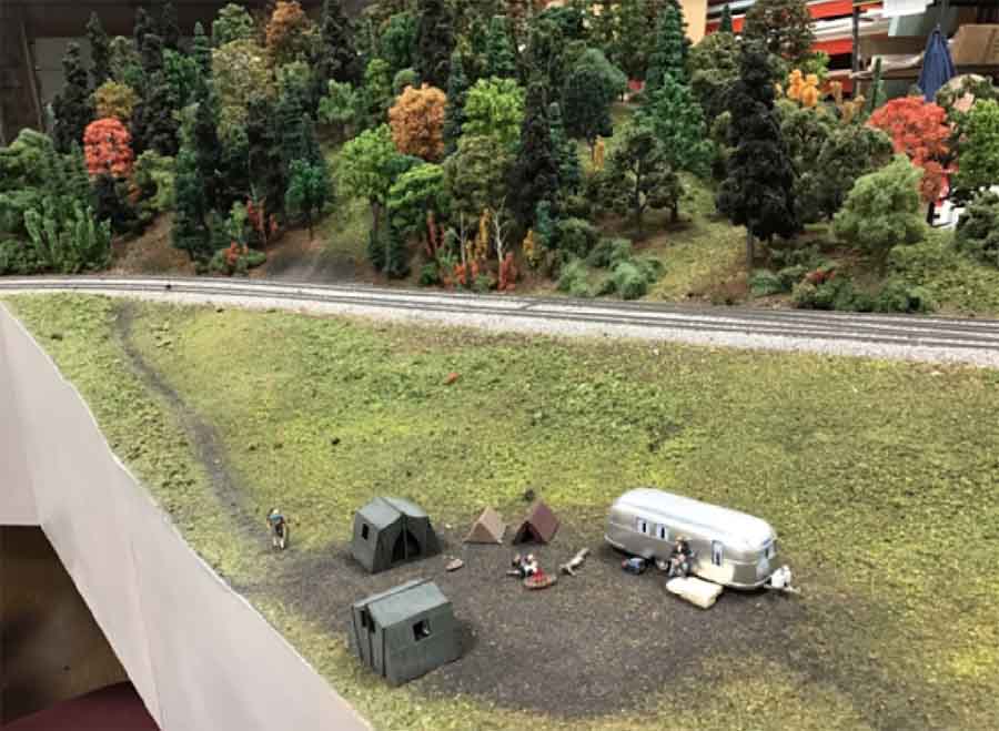 HO scale camp site clearing