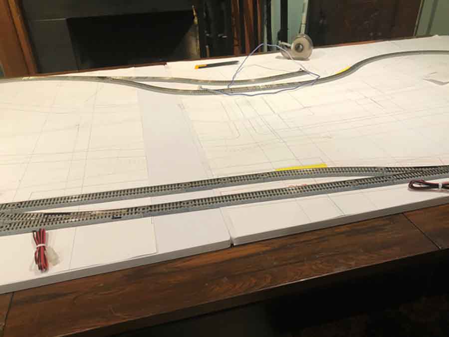 laying track for trial run burmuda model railway