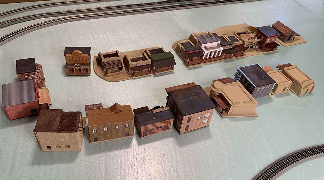 model train town buildings N scale
