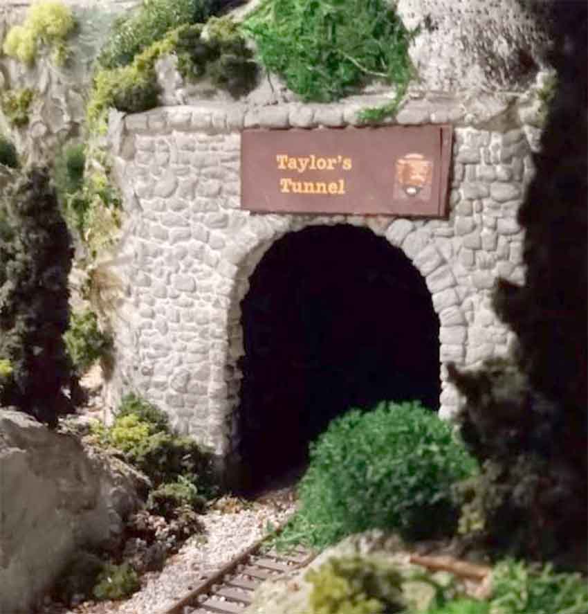 HO scale model train tunnel