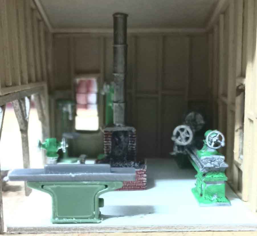 interior view work shop build HO scale