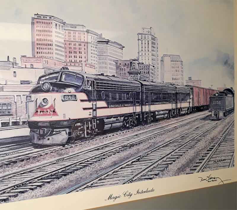painting of locomotive