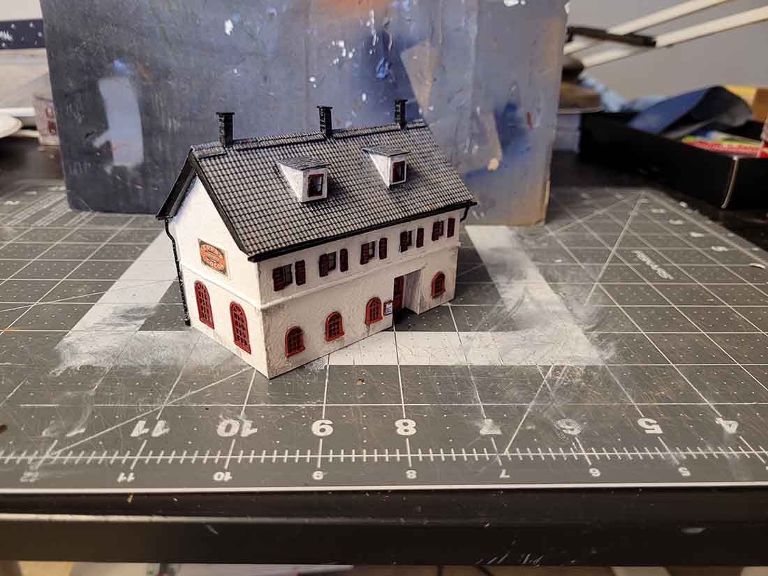 N scale scratch built model house