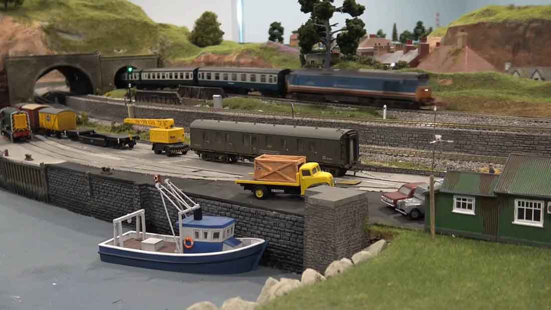 model train landscape harbor