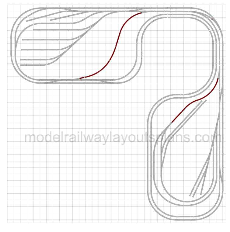 L shaped track plan