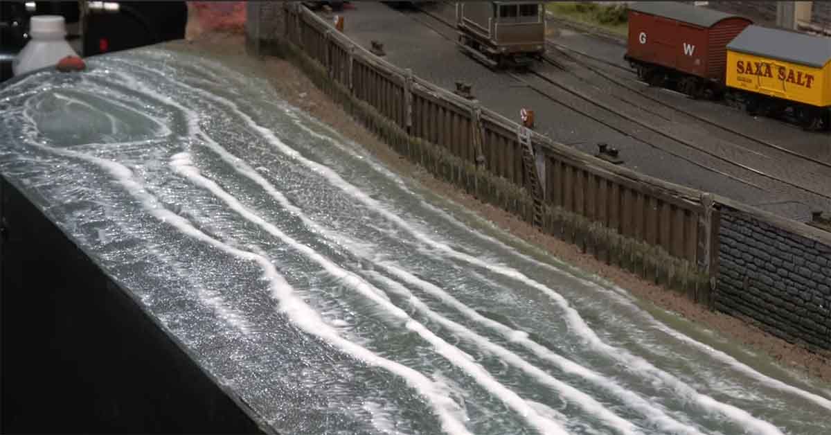 model train water effects adding waves