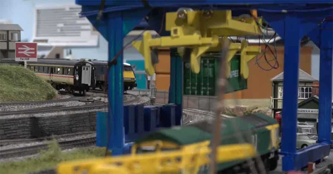 model train landscape freight train