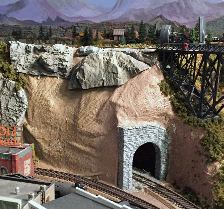 model train scenery tunnel before and after