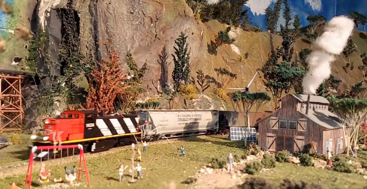 model train barn