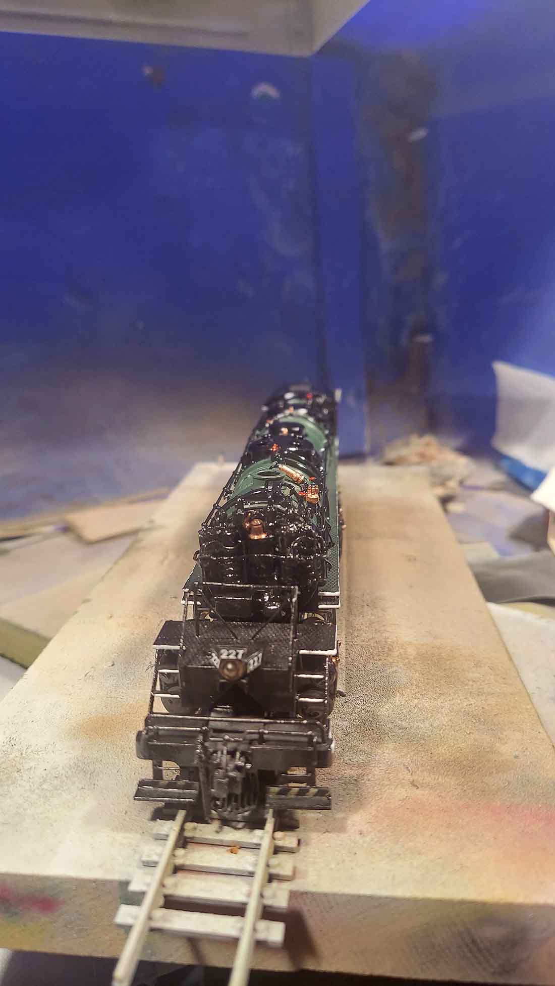model train loco on tracks