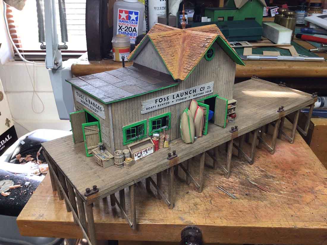 adding model railroad detail to HO scale wharf
