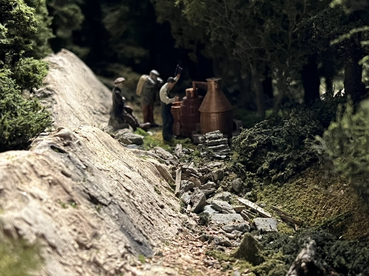 model train woodland scene