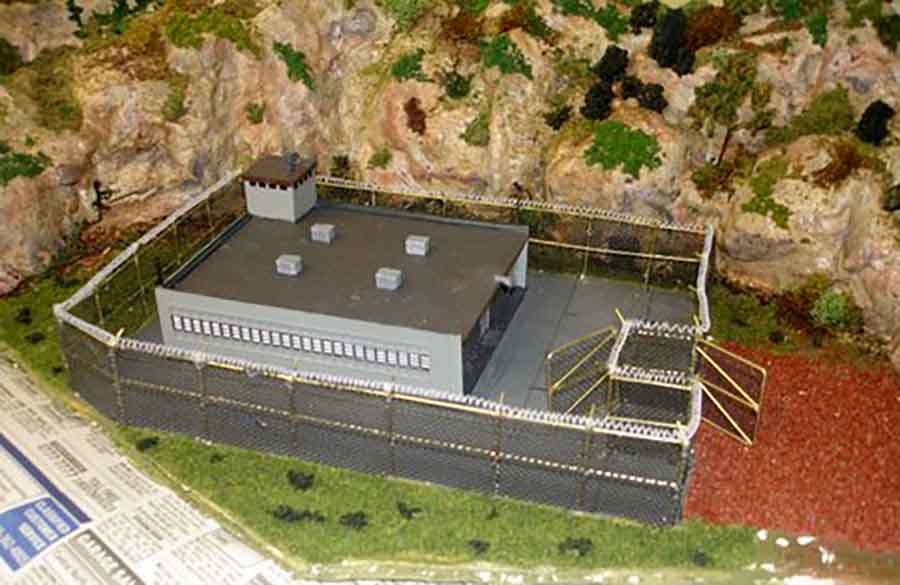 N scale model train prison