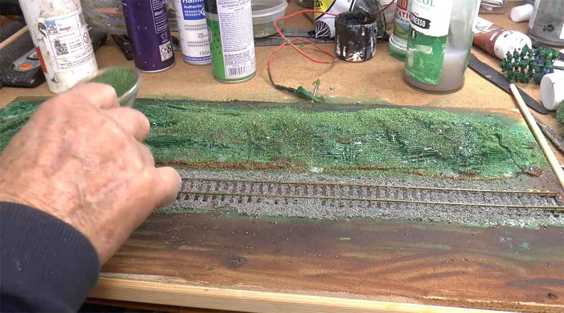 add shades of green Scenery for model trains