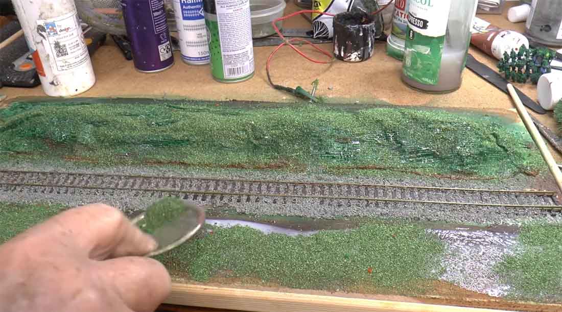 base cover static grass Scenery for model trains