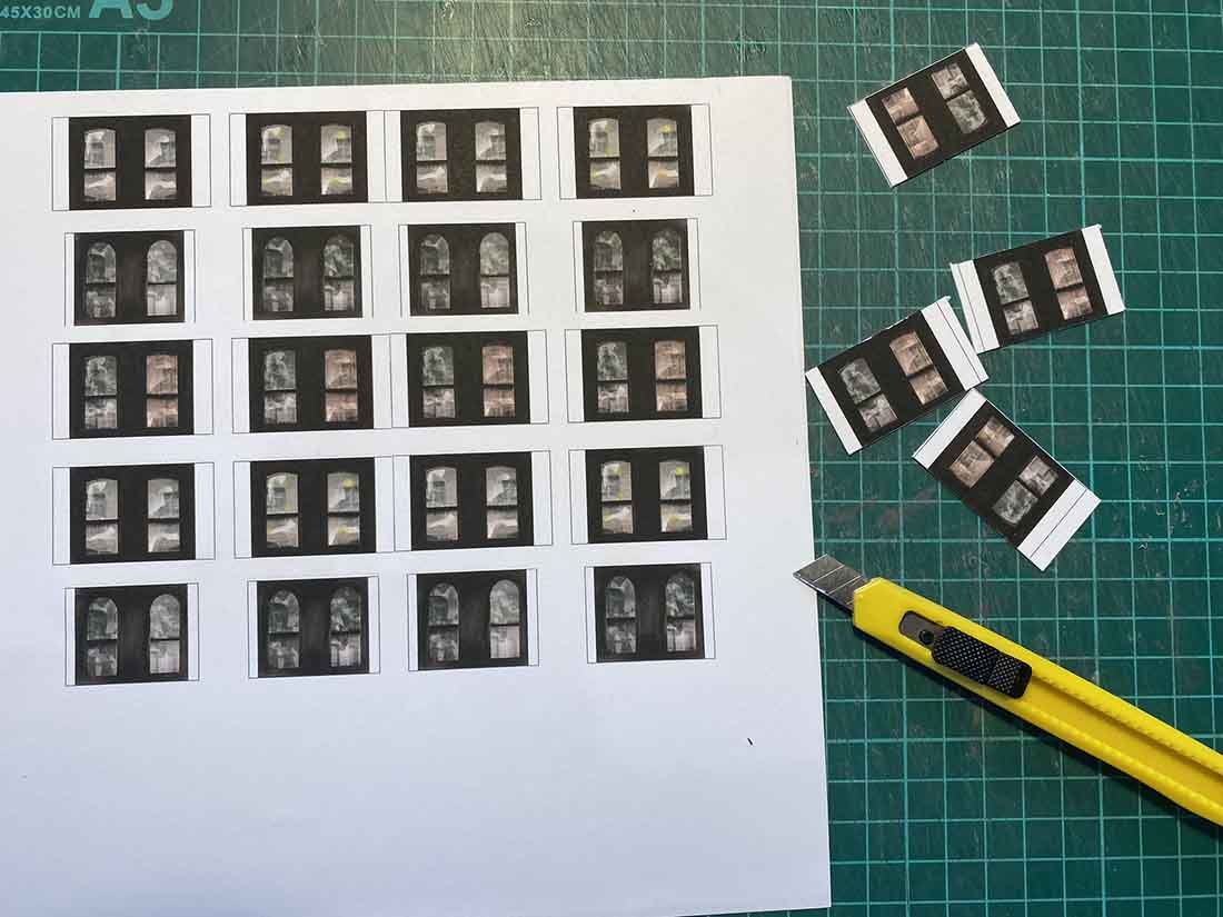 cutting out windows for printable building