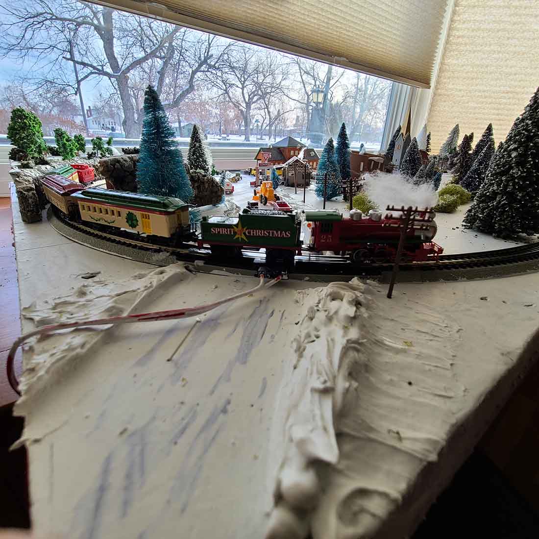 christmas model train train layout